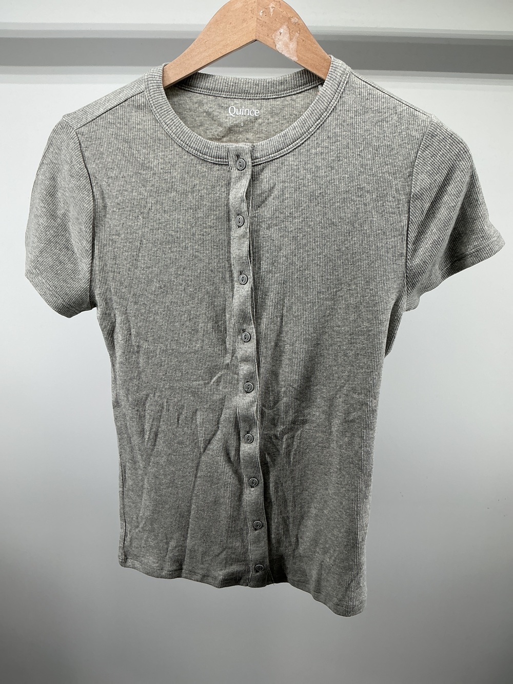 Organic Cotton Micro-Rib Button Tee
